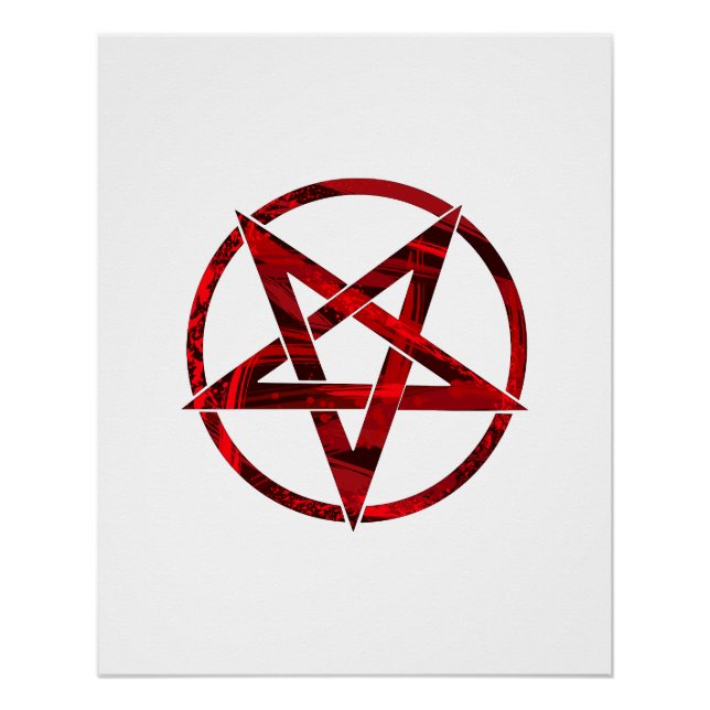 Rotes Teufels-Pentagramm Poster (Vorderseite)