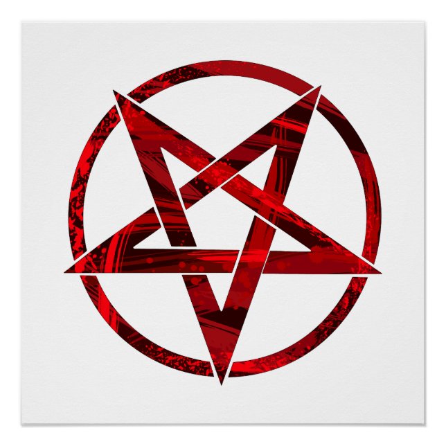 Rotes Teufels-Pentagramm Poster (Vorderseite)
