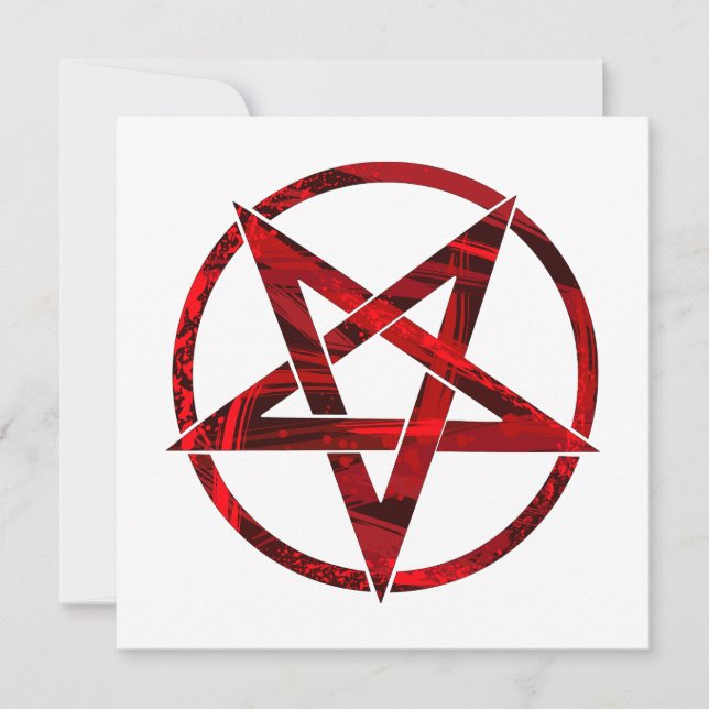 Rotes Teufels-Pentagramm Save The Date (Vorderseite)
