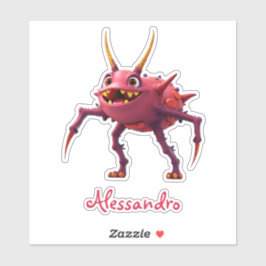 Rotes TickToc Monster - Aufkleber