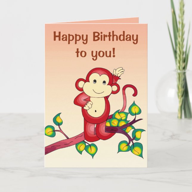 Rotes Tier Geburtstag Karte (Vorderseite)