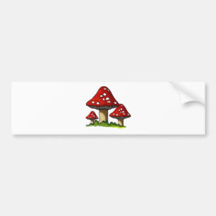 Rotes Toadtstools, Pilz: Freihändige Kunst Autoaufkleber
