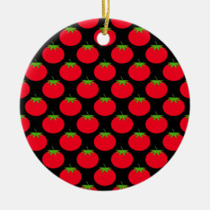 Rotes Tomate-Muster Keramik Ornament