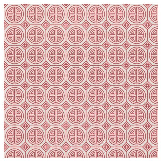 Rotes traditionelles geometrisches chinesisches stoff (Nahaufnahme)