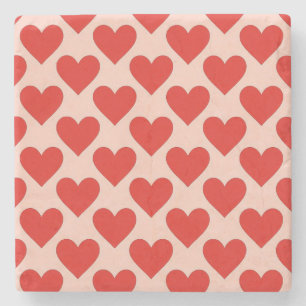 Rotes, traditionelles Herz zum Valentinstag Steinuntersetzer