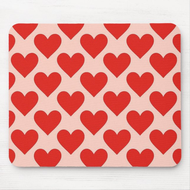 Rotes, traditionelles Valentinstag-Herz Mousepad (Vorne)