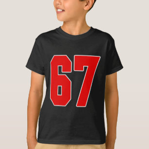 Rotes Trikot Nummer 67 Groß #67 Uniform Lieblings T-Shirt