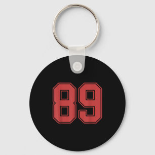Rotes Trikot Nummer 89 Spieler Uniform #89 Schlüsselanhänger