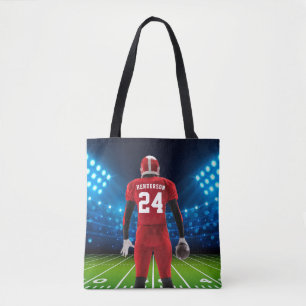 Rotes Trikot personalisierter Fußballspieler Tasche