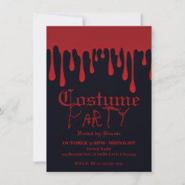 Rotes Tropfen Blut Tropfen Halloween Kostüm Party Einladung