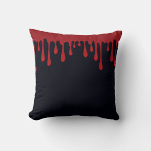 Rotes tropfendes Blut tropft Halloween Zierkissen