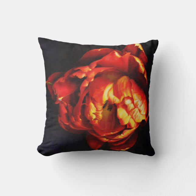 Rotes Tulpe-Kissen Kissen (Vorderseite)