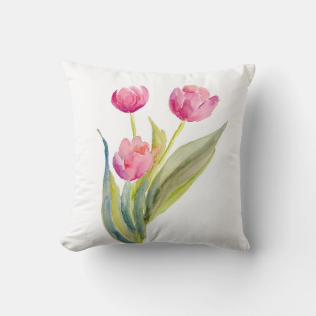 Rotes Tulpe-Wurfs-Kissen Kissen (Vorderseite)