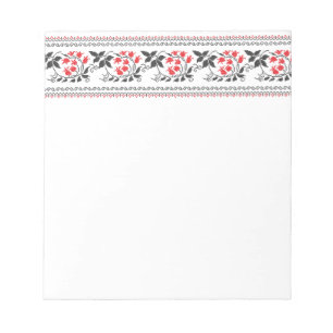Rotes Tulpenmuster Notizblock