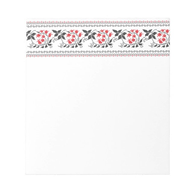 Rotes Tulpenmuster Notizblock (Vorderseite)