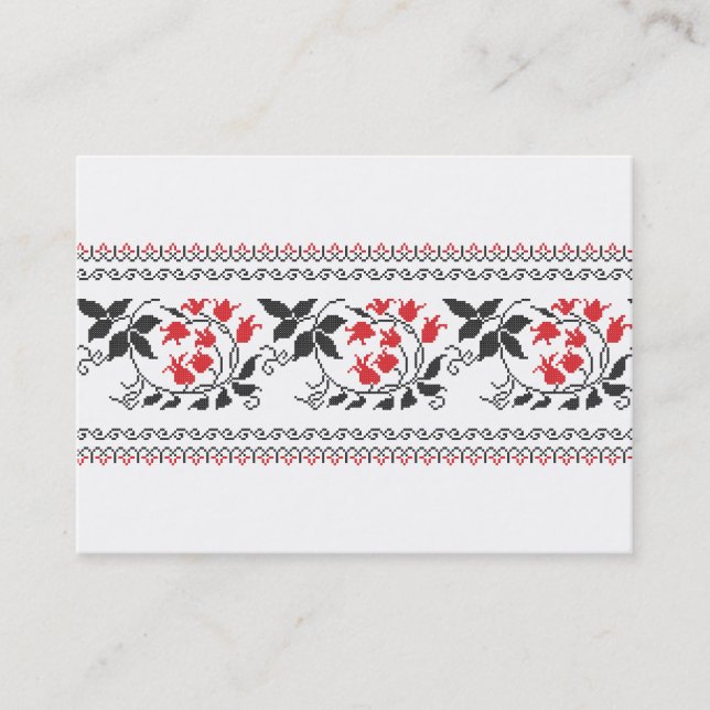 Rotes Tulpenmuster Visitenkarte (Vorderseite)