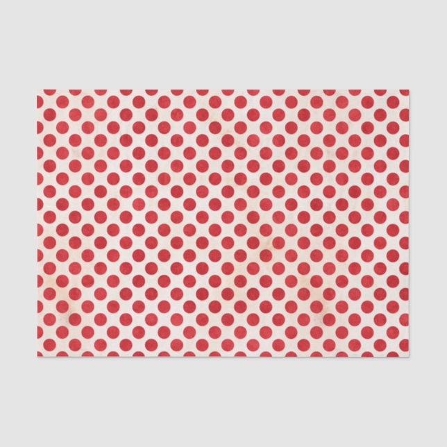 Rotes Tupfen-Muster Seidenpapier (Vorderseite)