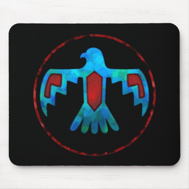 Rotes u. blaues Thunderbird Mousepad (Vorne)