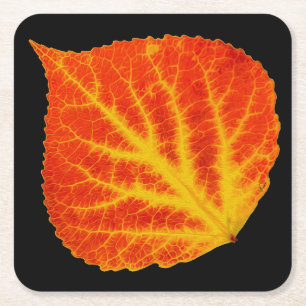 Rotes u. gelbes Aspen-Blatt #10 Rechteckiger Pappuntersetzer