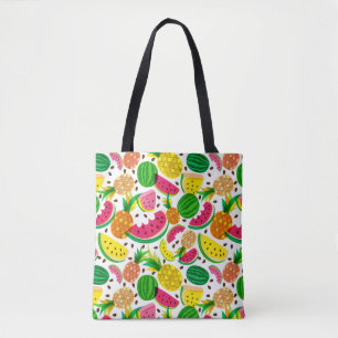 Rotes u. gelbes tropische Frucht-Muster Tasche