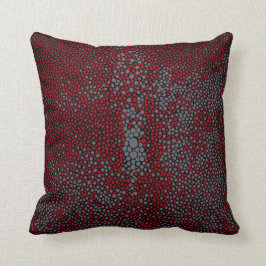 Rotes u. graues Shagreen Kissen