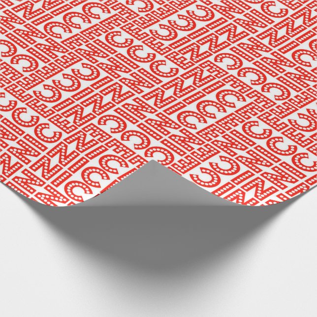 Rotes u. weißes Nizza Weihnachten Geschenkpapier (Ecke)