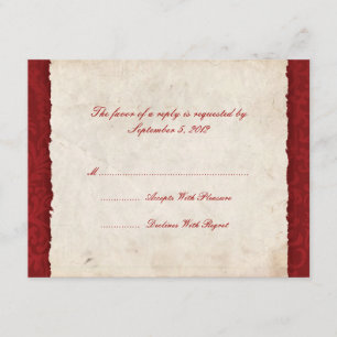 Rotes UAWG für Hochzeiten RSVP Karte