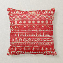 Rotes und alpines Weihnachtssahnemuster