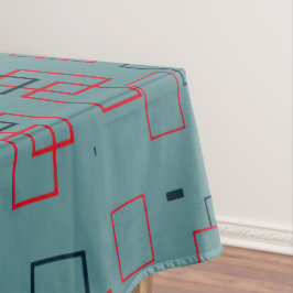 Rotes und Aquamarines Squares Delight Tischdecke