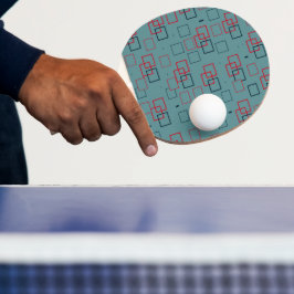 Rotes und Aquamarines Squares Delight Tischtennis Schläger