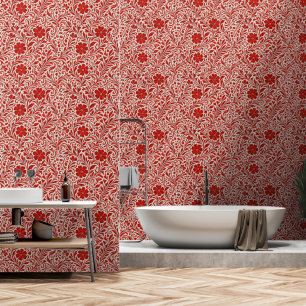 Rotes und Beige feines Blumenmuster-Tapeten Tapete