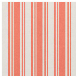 Rotes und Beige Streifen/Liniertes Muster Stoff
