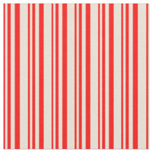 Rotes und Bisque Streifen/Liniertes Muster Stoff