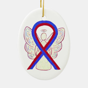 Rotes und blaues Bewusstsein Ribbon Engel Ornament