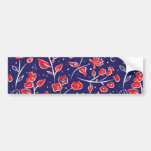 Rotes und blaues Blumenmuster