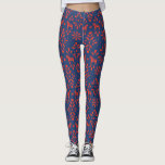 Rotes und blaues Dala Pferd Folk Art Muster Leggings<br><div class="desc">Festliche und unterhaltsame Leggings mit einem Muster schwedischer Dalapferde und volkstümlichen Dekorationen sind skandinavisch cool in Rot und Marineblau. Verpaaren Sie sich mit einem klobigen,  überdimensionalen Messe-Pullover für ein gemütliches und stilvolles Ambiente.</div>