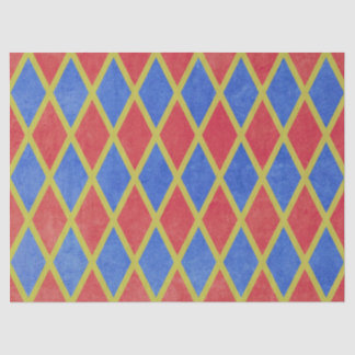 Rotes und blaues geometrisches Rautenmuster Seidenpapier