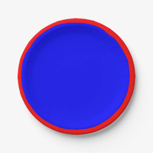 Rotes und blaues Papier-Teller Pappteller