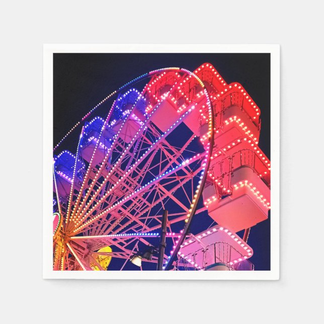 Rotes und blaues Riesenrad Serviette (Vorderseite)