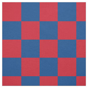 Rotes und blaues Schachbretmuster Stoff