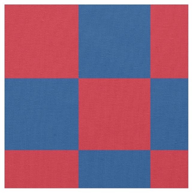 Rotes und blaues Schachbrettmuster Stoff (Nahaufnahme)