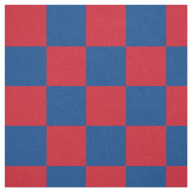 Rotes und blaues Schachbrettmuster Stoff (Muster)