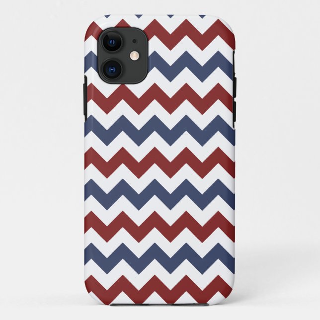 Rotes und blaues Zickzack-Muster Case-Mate iPhone Hülle (Rückseite)