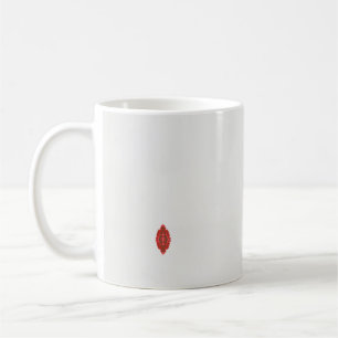 rotes und braunes Design auf weißem Hintergrund Kaffeetasse