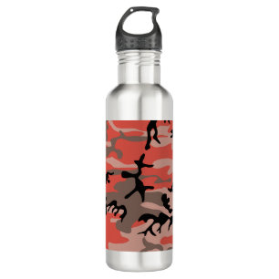 Rotes und braunes Tarnmuster, Militär, Armee Edelstahlflasche