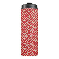 Rotes und cremefarbenes abstraktes Linienmuster