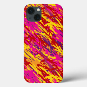 Rotes und gelbes Camouflage iPhone 13 Hülle