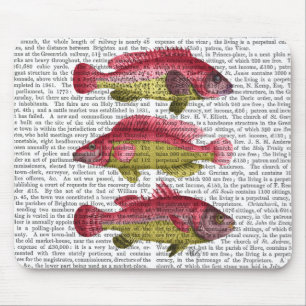 Rotes und gelbes Fantasie-Fisch-Trio Mousepad