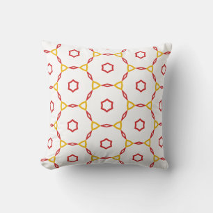 rotes und gelbes geometrisches Muster Kissen