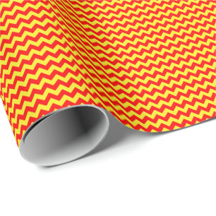 Rotes und gelbes kleines Zickzack Geschenkpapier